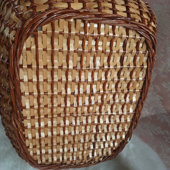 Vintage 1970s Colourful Sewing Box Craft Hobby Storage Wicker Basket - Picture 10 of 15